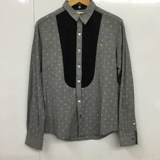 古着 USED シャツ、ブラウス 長袖 ドット ドクロ チェック ワンポイント 白 / ホワイト / X 黒 / ブラック /  メンズ USED 古着 中古 10072226