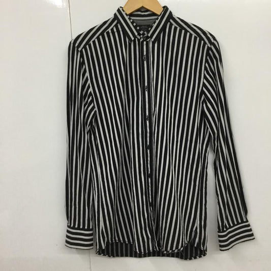 ディーゼル DIESEL シャツ、ブラウス 長袖 S ストライプ 黒 / ブラック / X 灰 / グレー /  メンズ USED 古着 中古 10072237