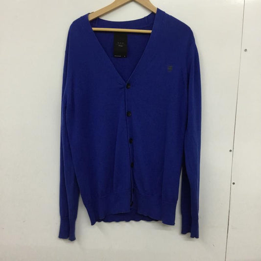 ジースターロゥ G-STAR RAW カーディガン 長袖 L 無地 青 / ブルー /  メンズ USED 古着 中古 10072299