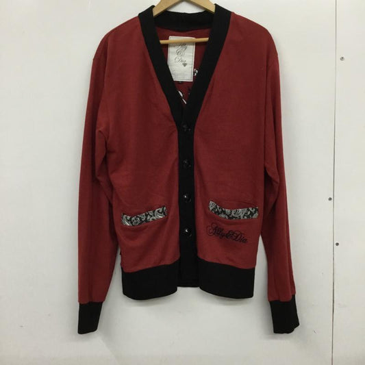 古着 USED カーディガン 長袖 L 無地 赤 / レッド /  メンズ USED 古着 中古 10072306