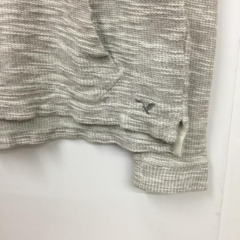 アメリカンイーグル AMERICANEAGLE パーカー 長袖 プルオーバー S ワンポイント 白 / ホワイト / X 灰 / グレー /  メンズ USED 古着 中古 10072405