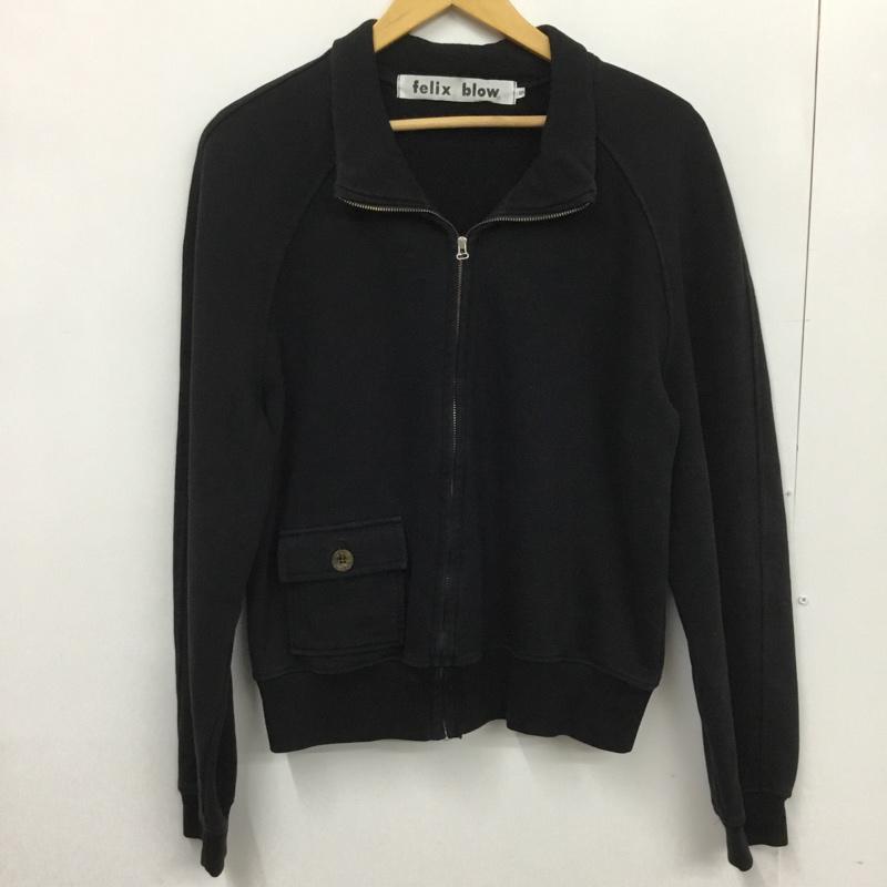 シップス SHIPS ジャケット、上着 ジャンパー、ブルゾン 112-02-0182 felix blow ジップアップ スウェット S 無地 黒 / ブラック /  メンズ USED 古着 中古 10072415