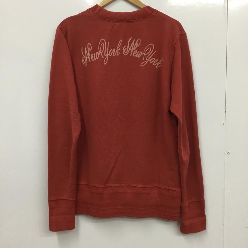 ティーエムティー TMT カーディガン 長袖 Vネック コットン L 刺繍 赤 / レッド /  メンズ USED 古着 中古 10072425