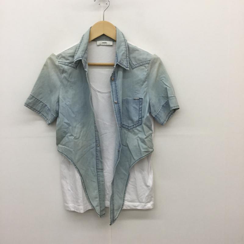 ディーゼル DIESEL シャツ、ブラウス 半袖 フェイクレイヤード　カットソー XS 水色 / ライトブルー /  レディース USED 古着 中古 10072480