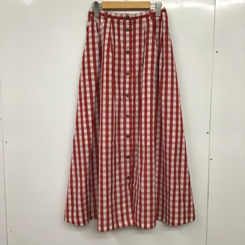 マウジー MOUSSY スカート ロングスカート 010BSV30-0630 フロントボタン 2 チェック 白 / ホワイト / X 赤 / レッド / X 桃 / ピンク /  レディース USED 古着 中古 10072488