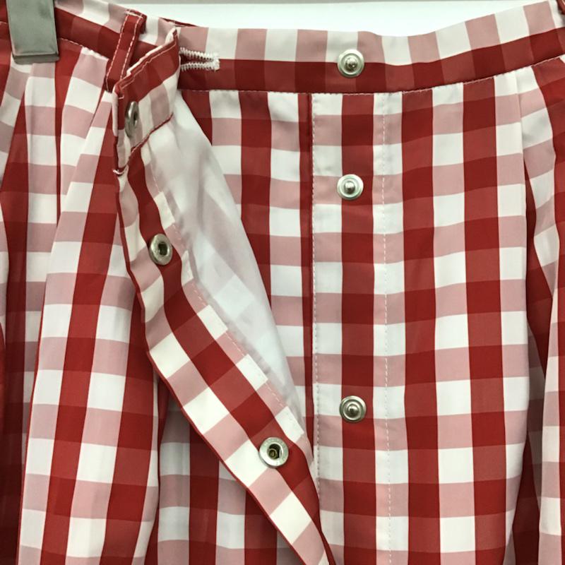 マウジー MOUSSY スカート ロングスカート 010BSV30-0630 フロントボタン 2 チェック 白 / ホワイト / X 赤 / レッド / X 桃 / ピンク /  レディース USED 古着 中古 10072488
