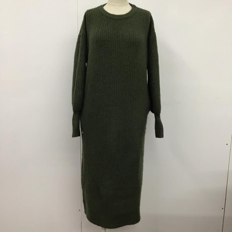 スライ SLY ワンピース ロングスカート 030CSY73-2230 クルーネックニットワンピ FREE 無地 カーキ / カーキ /  レディース USED 古着 中古 10072490
