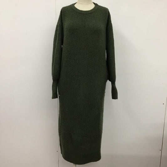 スライ SLY ワンピース ロングスカート 030CSY73-2230 クルーネックニットワンピ FREE 無地 カーキ / カーキ /  レディース USED 古着 中古 10072490