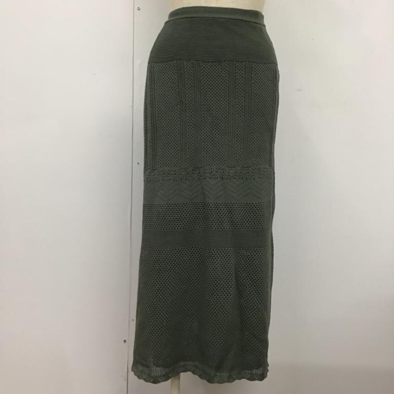 マイセルフアバハウス MYSELF ABAHOUSE スカート ひざ丈スカート 巻きスカート 無地 カーキ / カーキ /  レディース USED 古着 中古 10072491