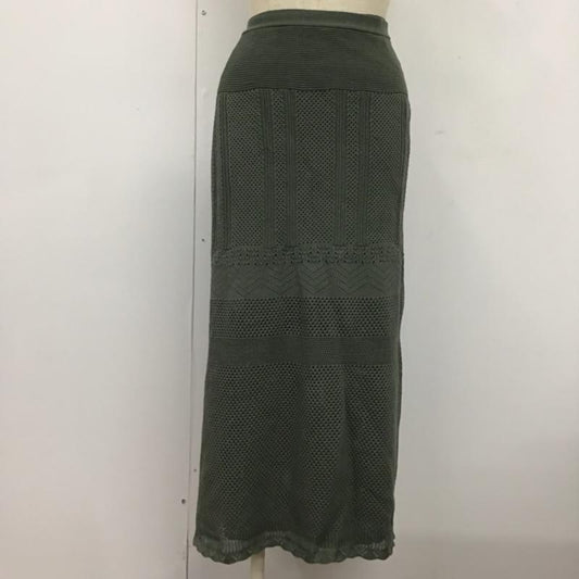 マイセルフアバハウス MYSELF ABAHOUSE スカート ひざ丈スカート 巻きスカート 無地 カーキ / カーキ /  レディース USED 古着 中古 10072491