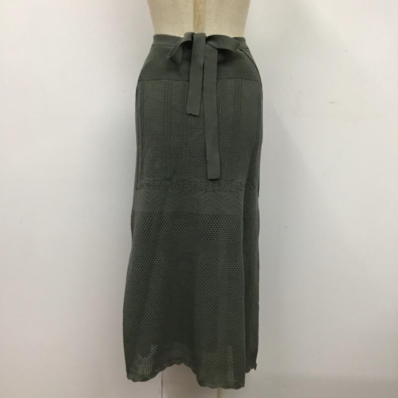 マイセルフアバハウス MYSELF ABAHOUSE スカート ひざ丈スカート 巻きスカート 無地 カーキ / カーキ /  レディース USED 古着 中古 10072491