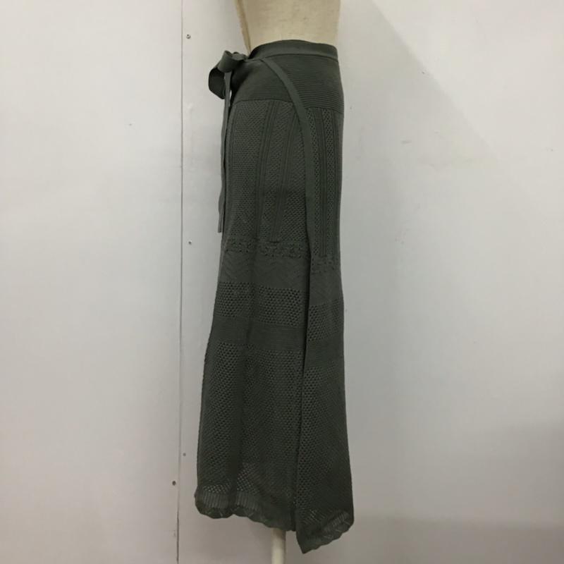 マイセルフアバハウス MYSELF ABAHOUSE スカート ひざ丈スカート 巻きスカート 無地 カーキ / カーキ /  レディース USED 古着 中古 10072491