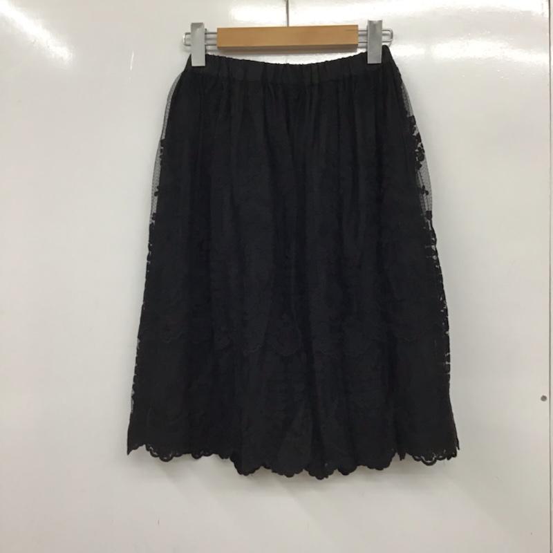 アーバンリサーチ URBAN RESEARCH スカート ひざ丈スカート UR52-25O002 ヴィンテージレーススカート FREE レース柄 黒 / ブラック /  レディース USED 古着 中古 10072498