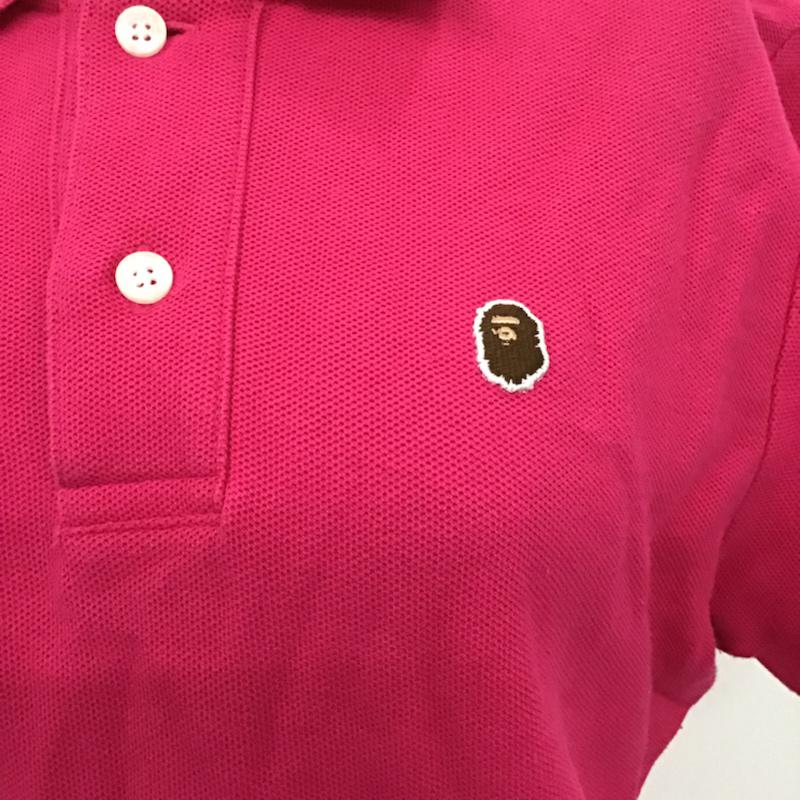 アベイシングエイプ A BATHING APE ポロシャツ 半袖 S 無地 桃 / ピンク /  レディース USED 古着 中古 10072502