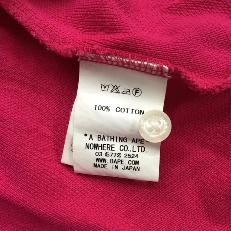 アベイシングエイプ A BATHING APE ポロシャツ 半袖 S 無地 桃 / ピンク /  レディース USED 古着 中古 10072502