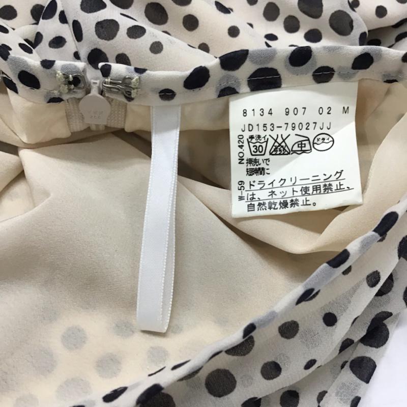 アンタイトル UNTITLED スカート ひざ丈スカート JD153-79027JJ 2 ドット アイボリー / アイボリー / X 黒 / ブラック /  レディース USED 古着 中古 10072514