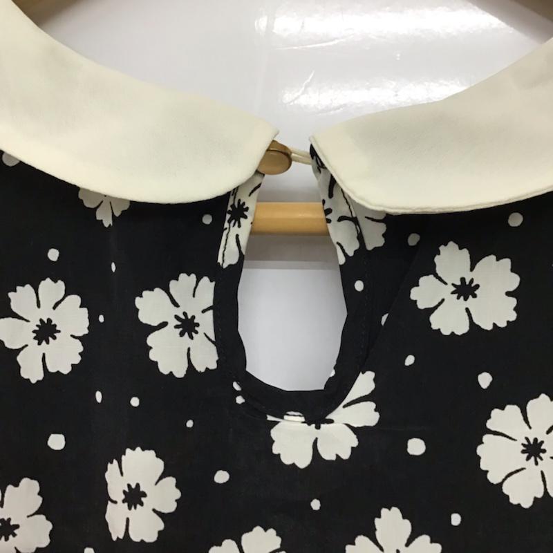 イング INGNI ワンピース ミニスカート 131-541309-01 ベルト付き M 花柄 白 / ホワイト / X 黒 / ブラック /  レディース USED 古着 中古 10072539