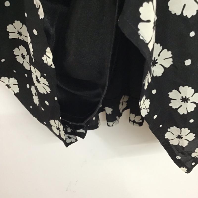 イング INGNI ワンピース ミニスカート 131-541309-01 ベルト付き M 花柄 白 / ホワイト / X 黒 / ブラック /  レディース USED 古着 中古 10072539