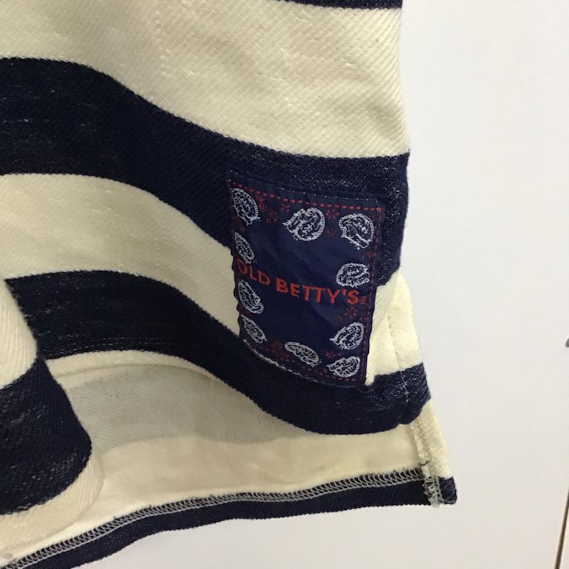 オールドベティーズ OLD BETTY S ワンピース ひざ丈スカート 半袖 ラガーシャツ ボーダー柄 紺 / ネイビー / navy X アイボリー / アイボリー / レディース USED 古着 中古 10072543