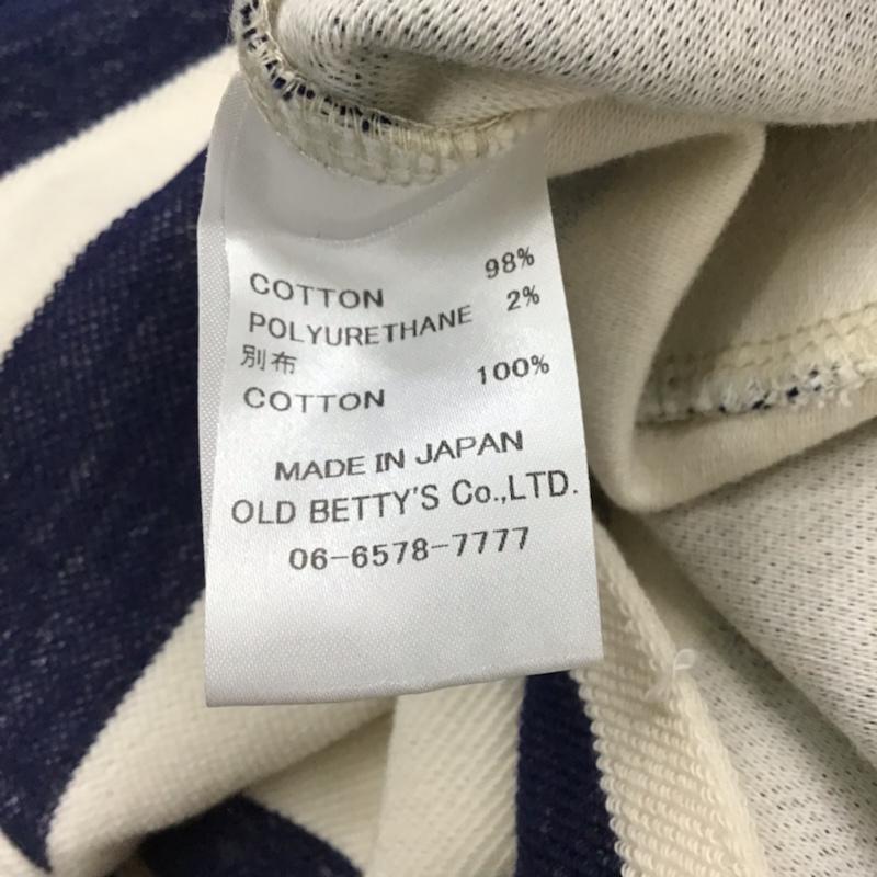 オールドベティーズ OLD BETTY S ワンピース ひざ丈スカート 半袖 ラガーシャツ ボーダー柄 紺 / ネイビー / navy X アイボリー / アイボリー / レディース USED 古着 中古 10072543