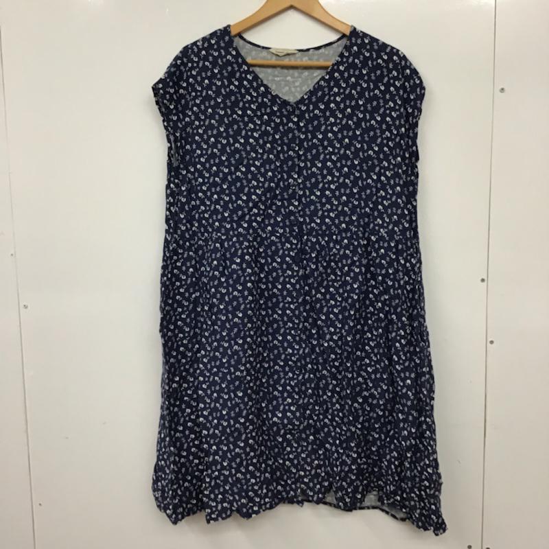 サマンサモスモス Samansa Mos2 ワンピース ロングスカート 1101542 前開き M 花柄 紺 / ネイビー /  レディース USED 古着 中古 10072546