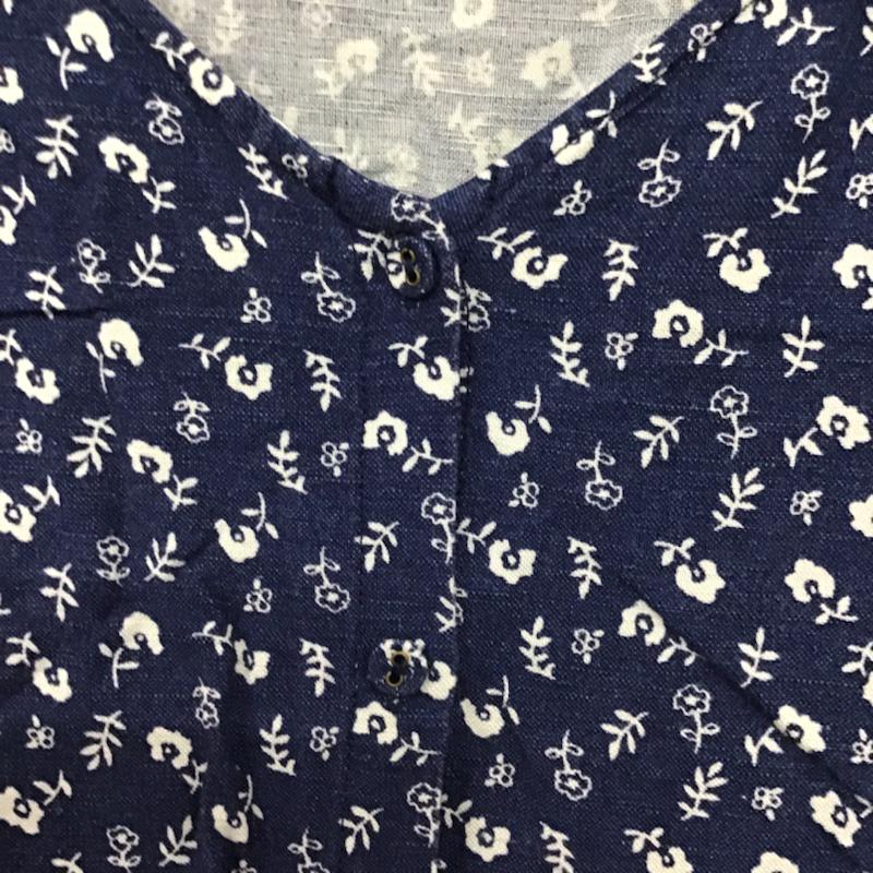 サマンサモスモス Samansa Mos2 ワンピース ロングスカート 1101542 前開き M 花柄 紺 / ネイビー /  レディース USED 古着 中古 10072546