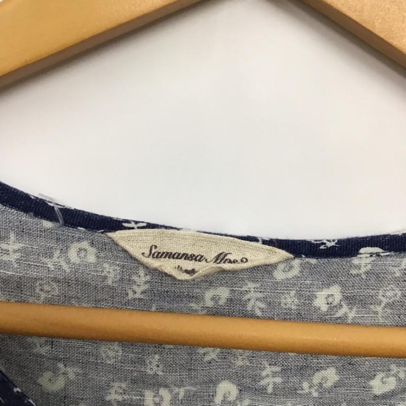 サマンサモスモス Samansa Mos2 ワンピース ロングスカート 1101542 前開き M 花柄 紺 / ネイビー /  レディース USED 古着 中古 10072546