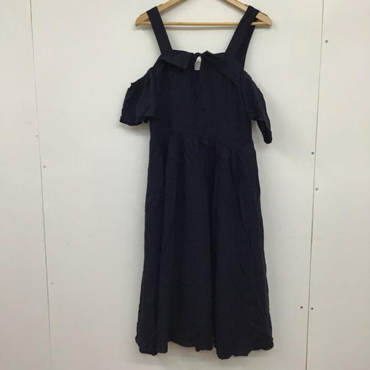 ダブルクローゼット w closet ワンピース ロングスカート 303220 リネン混オフショルダーワンピース 無地 紺 / ネイビー /  レディース USED 古着 中古 10072551