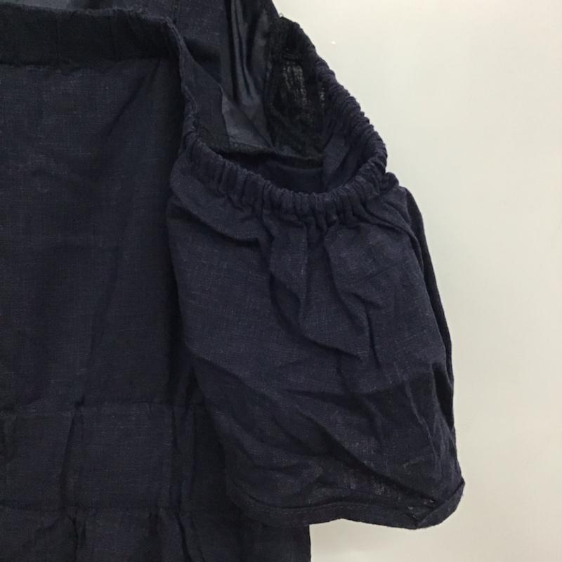 ダブルクローゼット w closet ワンピース ロングスカート 303220 リネン混オフショルダーワンピース 無地 紺 / ネイビー /  レディース USED 古着 中古 10072551