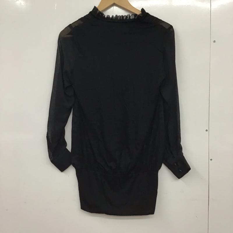 スナイデル SNIDEL カットソー 長袖 SFOD09080-102 フリル襟 FREE 無地 黒 / ブラック /  レディース USED 古着 中古 10072554