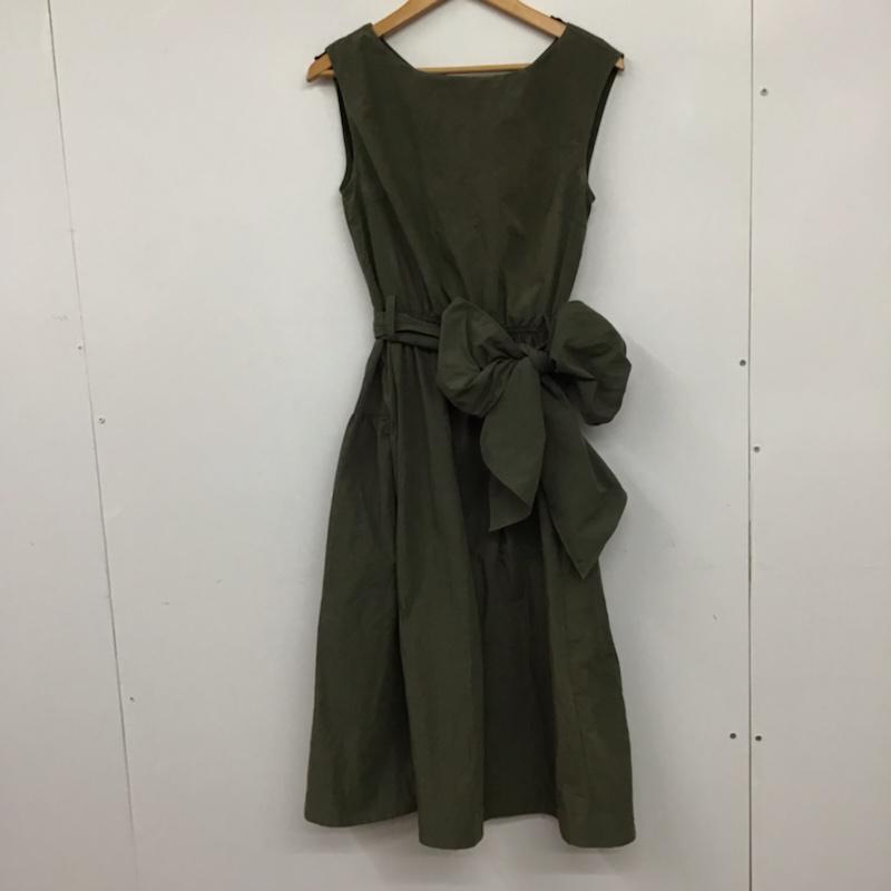レイビームス Ray BEAMS ワンピース ひざ丈スカート 1 無地 カーキ / カーキ /  レディース USED 古着 中古 10072591
