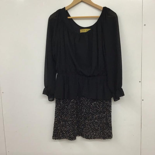 セシルマクビー CECIL McBEE ワンピース ミニスカート 7376 M 無地 黒 / ブラック /  レディース USED 古着 中古 10072600