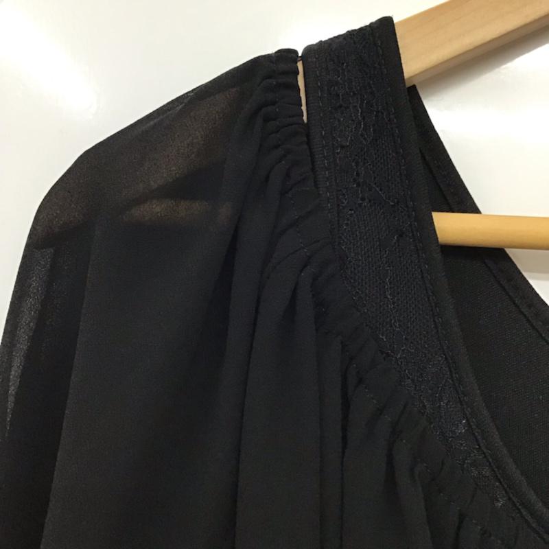 セシルマクビー CECIL McBEE ワンピース ミニスカート 7376 M 無地 黒 / ブラック /  レディース USED 古着 中古 10072600