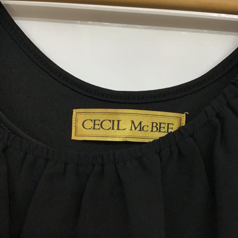 セシルマクビー CECIL McBEE ワンピース ミニスカート 7376 M 無地 黒 / ブラック /  レディース USED 古着 中古 10072600