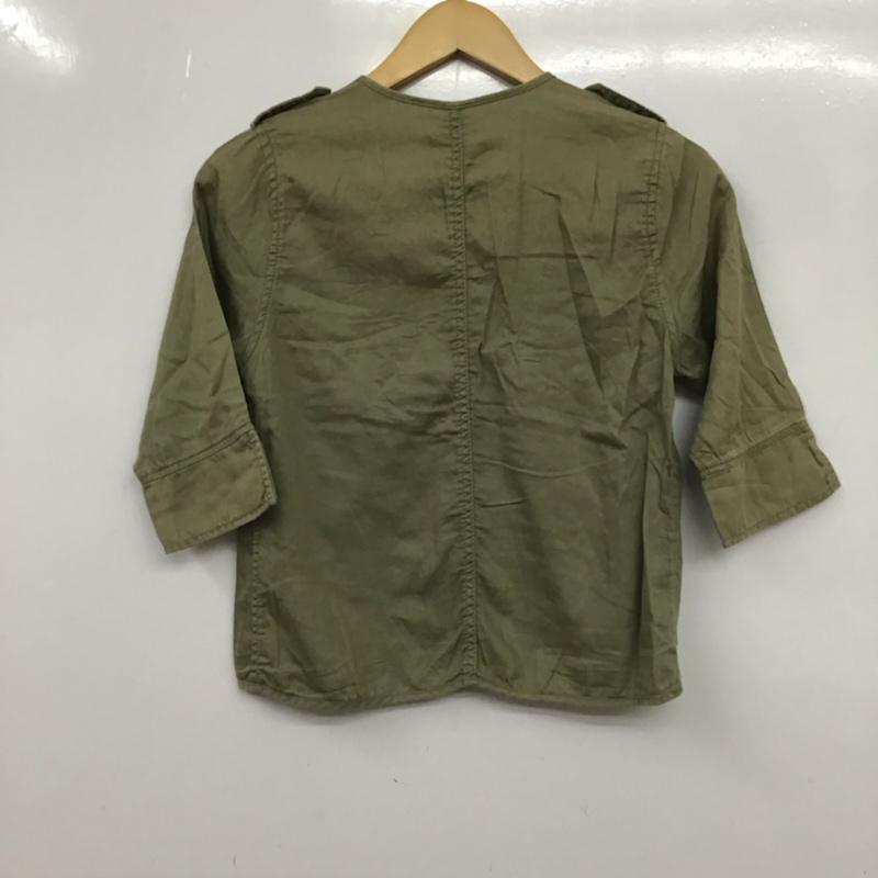 レトロガール RETRO GIRL ジャケット、上着 ジャケット、ブレザー REBZR0539-2 ミリタリー 5分袖 ノーカラー M 無地 カーキ / カーキ /  レディース USED 古着 中古 10072619