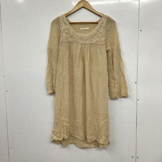 ローリーズファーム LOWRYS FARM ワンピース ひざ丈スカート LF071000TM レース M 無地 ベージュ / ベージュ /  レディース USED 古着 中古 10072646