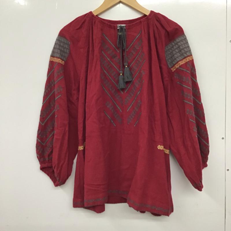 ミルクフェド MILKFED. カットソー 長袖 刺繍 えんじ / ワインレッド /  レディース USED 古着 中古 10072648