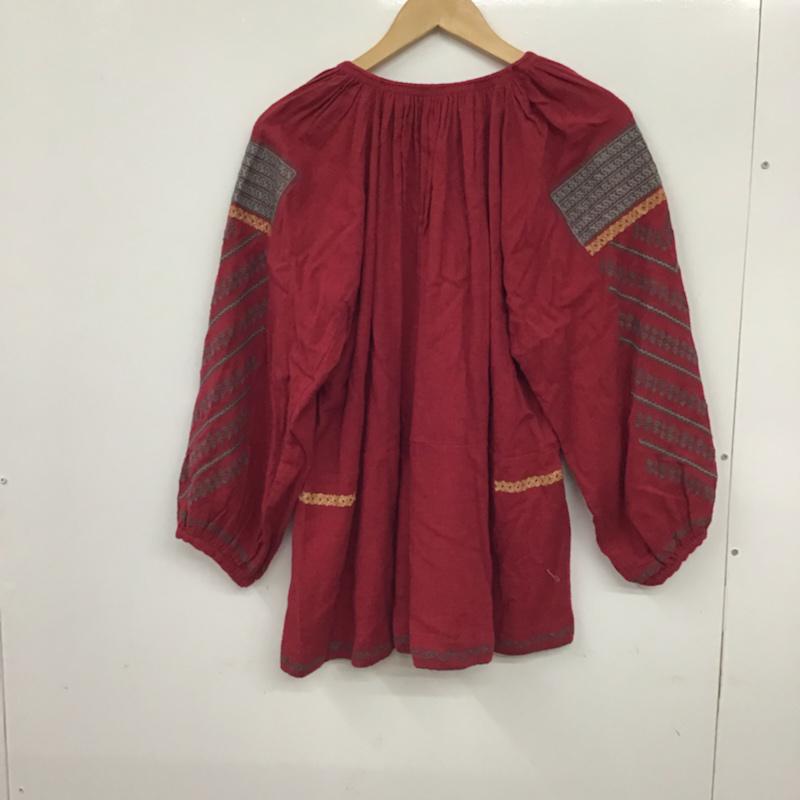 ミルクフェド MILKFED. カットソー 長袖 刺繍 えんじ / ワインレッド /  レディース USED 古着 中古 10072648