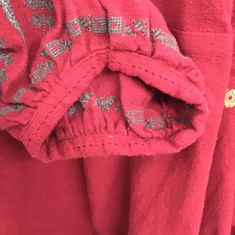 ミルクフェド MILKFED. カットソー 長袖 刺繍 えんじ / ワインレッド /  レディース USED 古着 中古 10072648