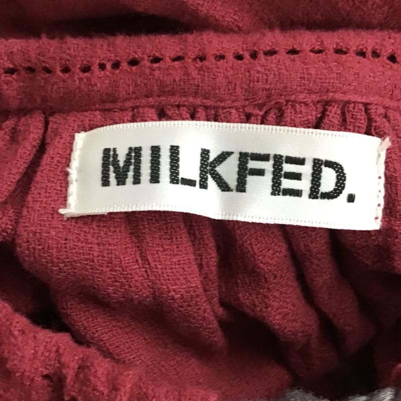 ミルクフェド MILKFED. カットソー 長袖 刺繍 えんじ / ワインレッド /  レディース USED 古着 中古 10072648