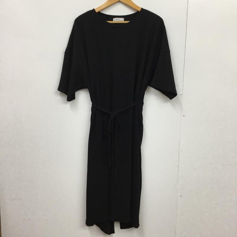 ニコアンド niko and... ワンピース ひざ丈スカート 無地 黒 / ブラック /  レディース USED 古着 中古 10072684
