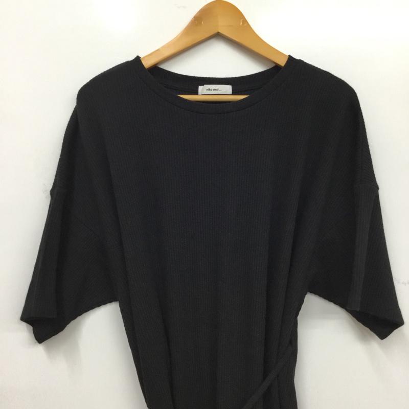 ニコアンド niko and... ワンピース ひざ丈スカート 無地 黒 / ブラック /  レディース USED 古着 中古 10072684