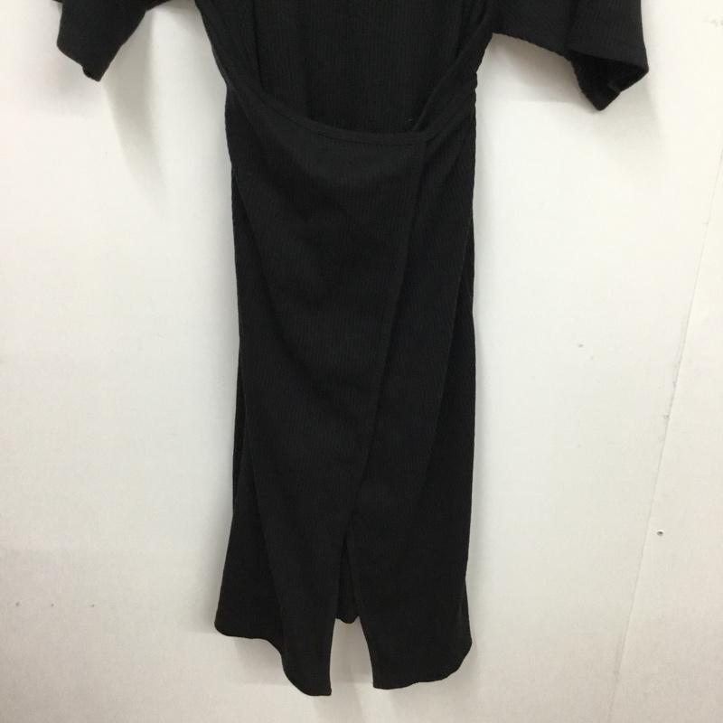 ニコアンド niko and... ワンピース ひざ丈スカート 無地 黒 / ブラック /  レディース USED 古着 中古 10072684