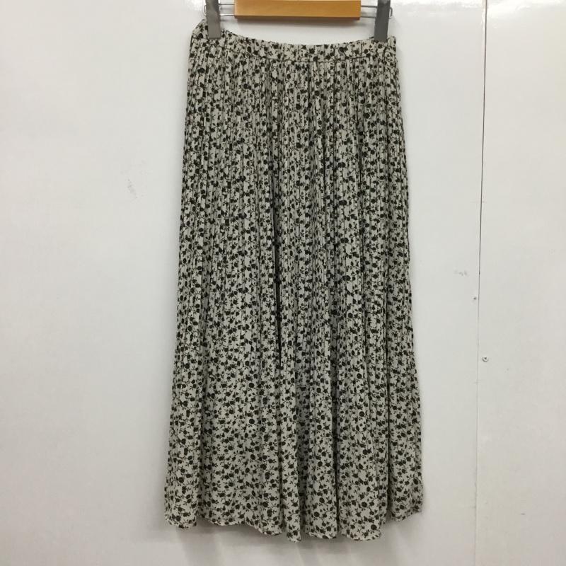 ローリーズファーム LOWRYS FARM スカート ロングスカート プリーツスカート FREE 総柄 白 / ホワイト /  レディース USED 古着 中古 10072695
