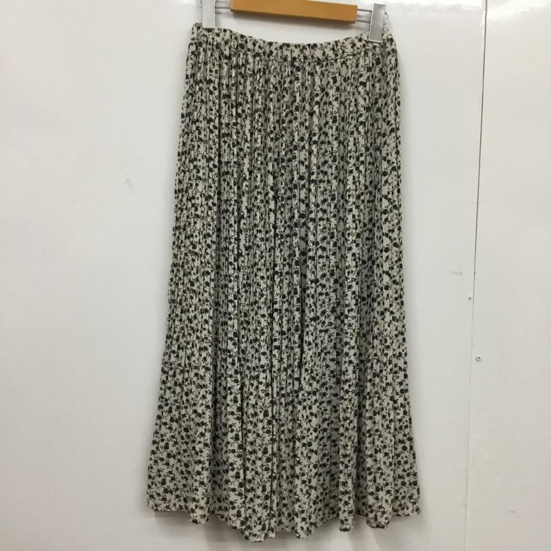 ローリーズファーム LOWRYS FARM スカート ロングスカート プリーツスカート FREE 総柄 白 / ホワイト /  レディース USED 古着 中古 10072695