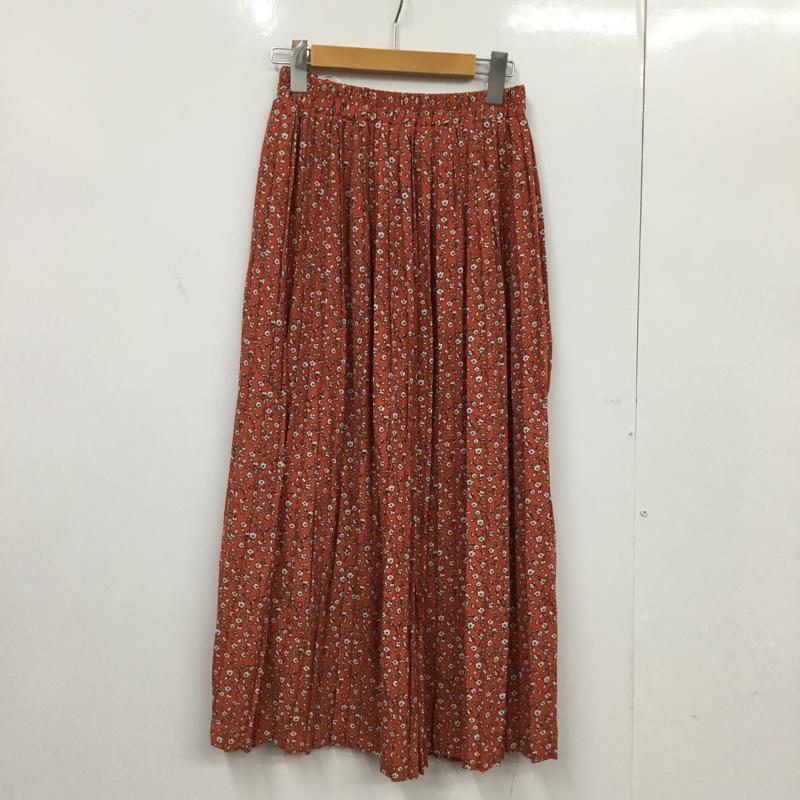 イーハイフンワールドギャラリーピー E hyphen world gallery PEACE スカート ロングスカート プリーツスカート FREE 総柄 赤 / レッド /  レディース USED 古着 中古 10072700