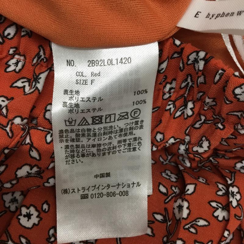 イーハイフンワールドギャラリーピー E hyphen world gallery PEACE スカート ロングスカート プリーツスカート FREE 総柄 赤 / レッド /  レディース USED 古着 中古 10072700