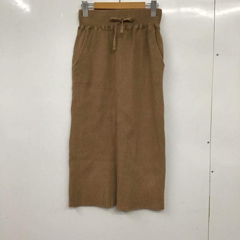 ローリーズファーム LOWRYS FARM スカート ひざ丈スカート M 無地 茶 / ブラウン /  レディース USED 古着 中古 10072701