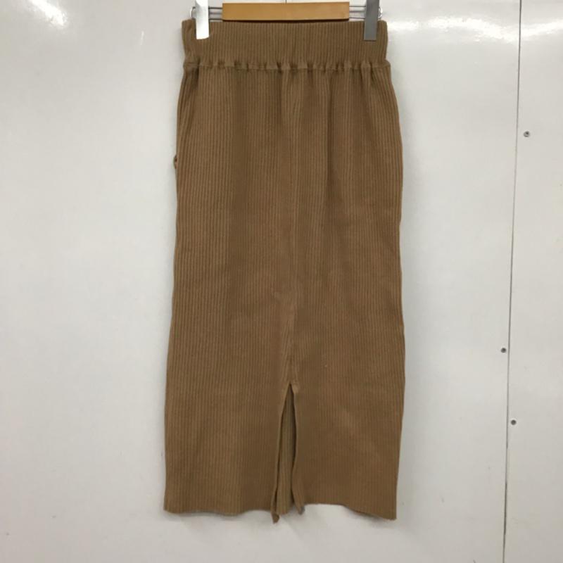 ローリーズファーム LOWRYS FARM スカート ひざ丈スカート M 無地 茶 / ブラウン /  レディース USED 古着 中古 10072701