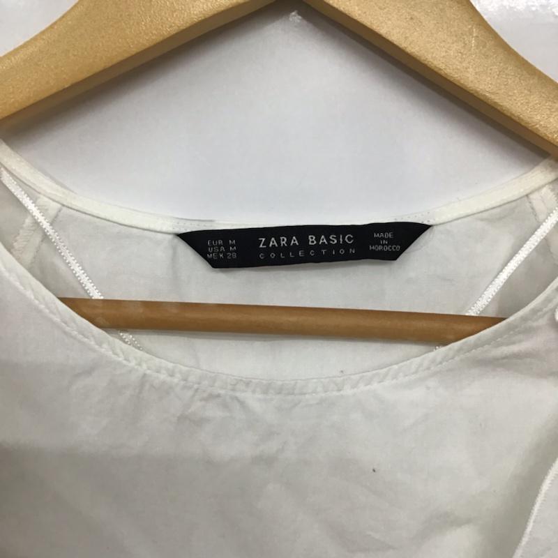 ザラベーシック ZARA BASIC カットソー 半袖 M 無地 白 / ホワイト /  レディース USED 古着 中古 10072706